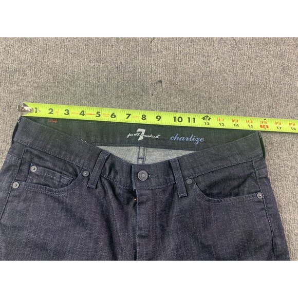 7 FOR ALL MANKIND Charlize Womens Cut Off Denim Shorts Size 31 Blue - Picture 2 of 7